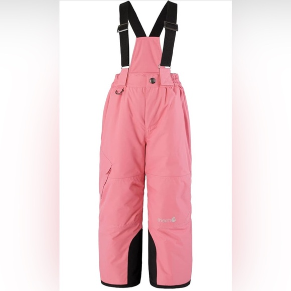 NWT Therma, girls size 12, Watermelon Pink Snow Bib Overalls, suspender - Picture 1 of 8